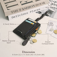 Leather Card Holder Side Zipper - Lanyard Collection thumbnail