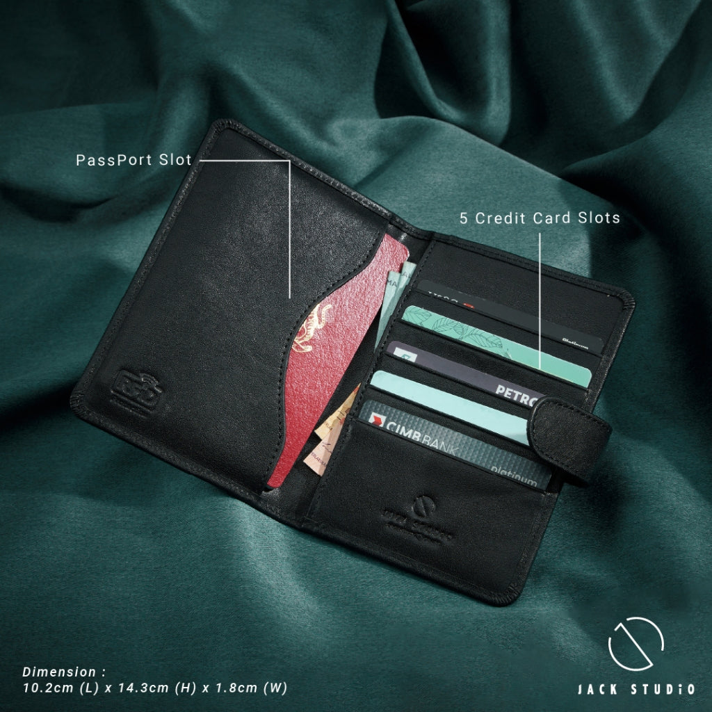Jack Studio Vegetable Tanned Genuine Cow Leather Passport Cover with Card Slot - JWC 31055