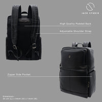 Jack Studio Genuine Cow Leather Bussiness Casual Backpack - BAB 50501 B thumbnail