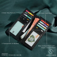 Jack Studio Vegetable Tanned Cow Leather RFID Protection Bi-Fold Long Wallet - JWC 31053 thumbnail