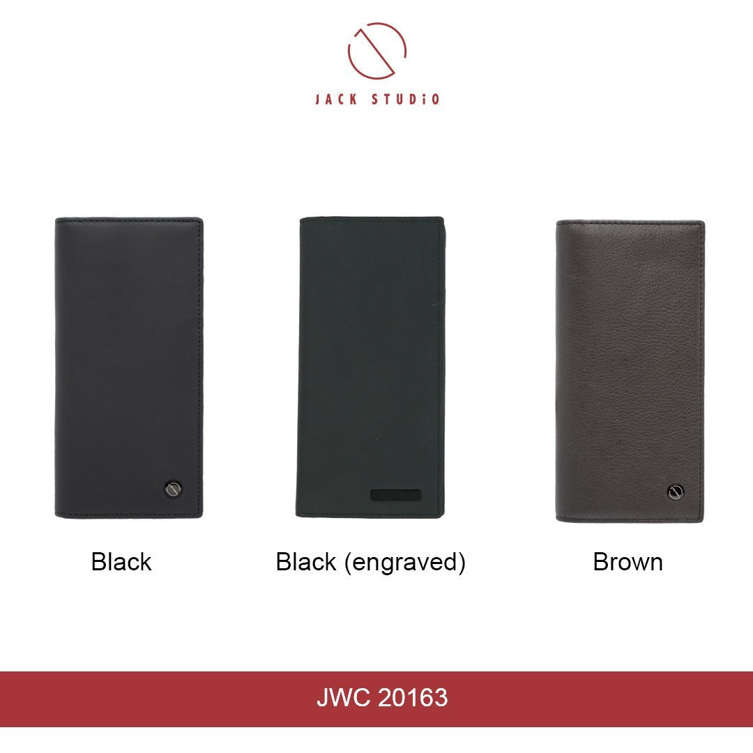 Jack Studio Men's Top Grain Leather Bi-Fold Long Wallet - 2 Patterns - JWC 20162 / JWC 20163