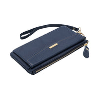 Leather Long Zipper Wallet  with Snap Button Pocket – LZ Collection thumbnail