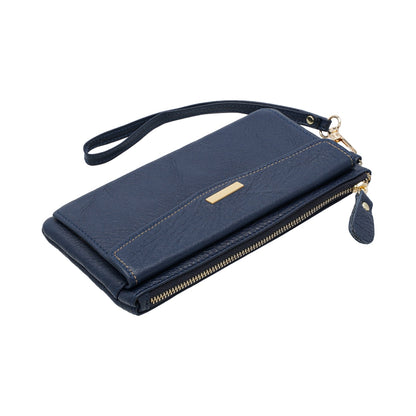 Jack Studio Full Grain Leather Ladies Women Long Zipper Wallet Purse with Snap Button Pocket - JWB 40552 LZ