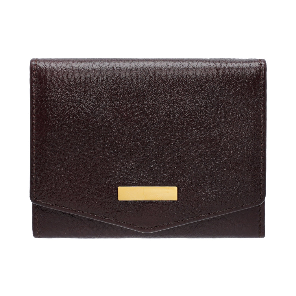 Jack Studio Full Grain Leather Snap Button Ladies Card Holder Mini Wallet Purse Woman - JWB 40555 C