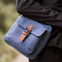 Jack Studio Unisex Canvas Leather Small Crossbody Shoulder Bag Sling Bag - BAD 21004 thumbnail