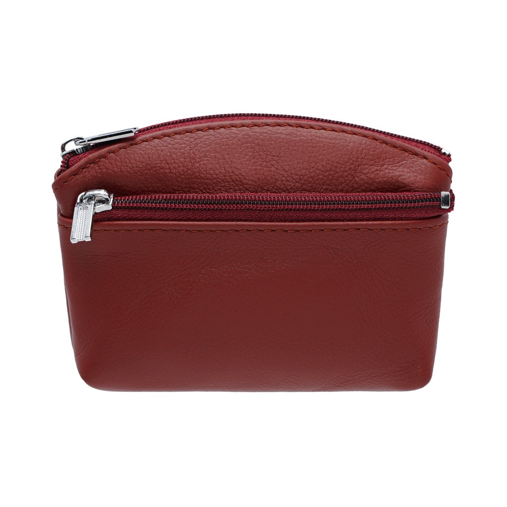 Jack Studio Genuine Cow Leather Coin Pouch Zip Wallet with Keyholder - JK40155