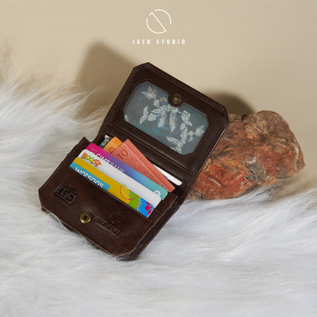 Jack Studio Full Grain Cow Leather Short Wallet Multifunctional Card Holder Easy Carry - JWC 30859 - Jack Studio Marketing Sdn Bhd
