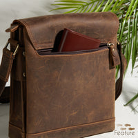 Jack Studio Full Grain Crazy Horse Leather Casual Sling Crossbody Bag For Men - BAC 30838 thumbnail