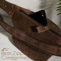 Jack Studio Full Grain Crazy Horse Leather Crossbody Chest Waist Bag - BAC 30834 thumbnail