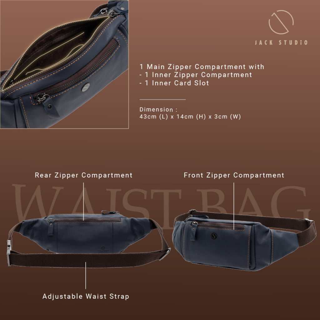 Jack Studio Genuine Leather Men Waist Chest Bag Beg Lelaki - BAB 30509