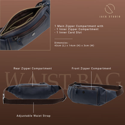 Jack Studio Genuine Leather Men Waist Chest Bag Beg Lelaki - BAB 30509
