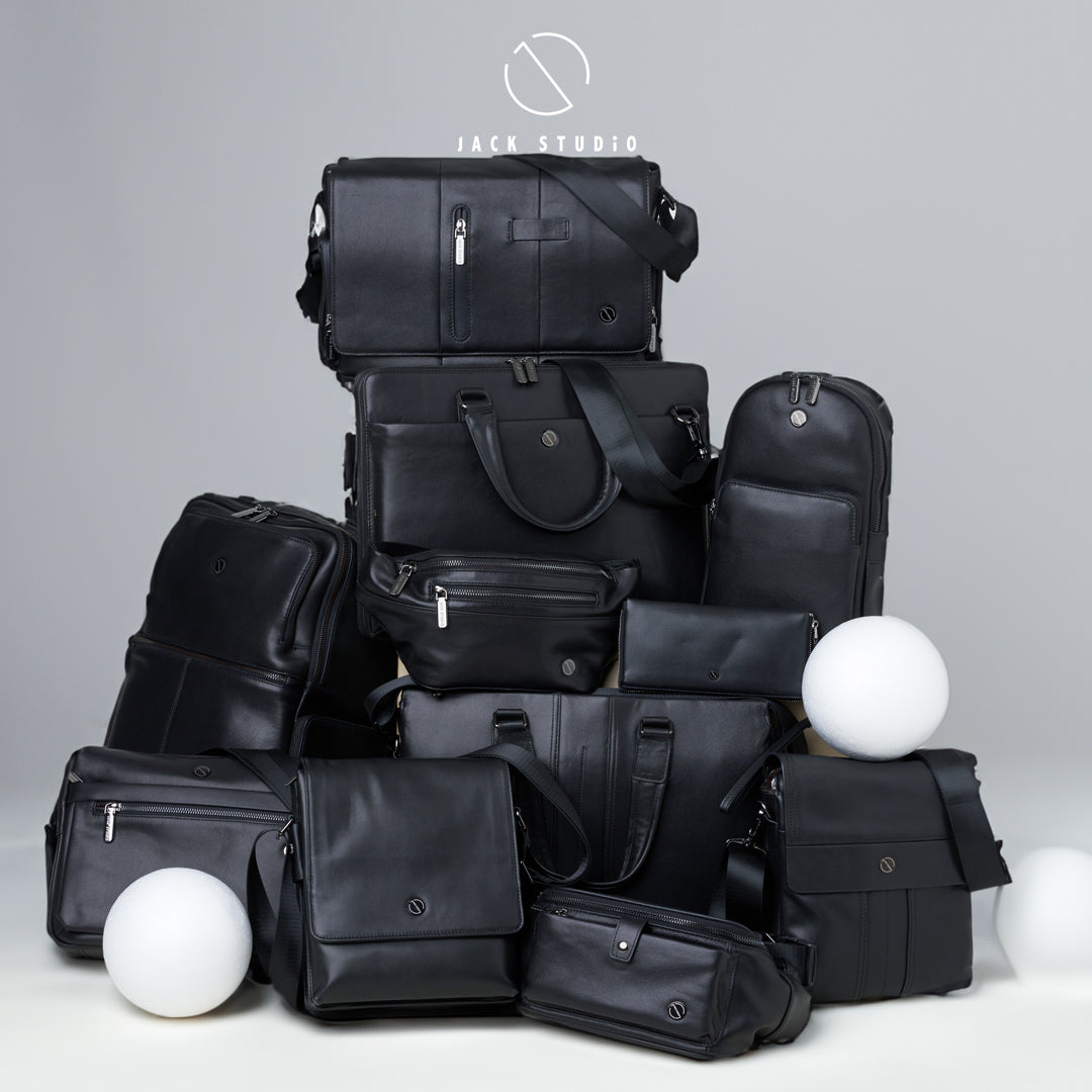 Jack Studio Full Grain Cow Leather Black Long Clutch Wallet Dompet Panjang - BAB 30812 - Jack Studio Marketing Sdn Bhd