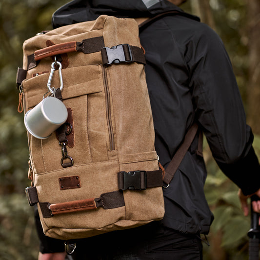 Jack Studio Canvas Leather Multifunctional Travel Hiking Backpack - BAD 20520