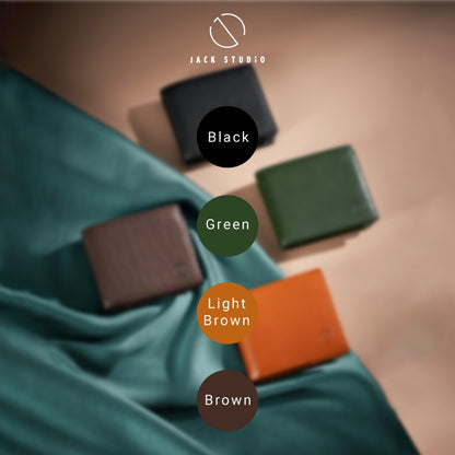 Jack Studio Vegetable Tanned Genuine Cow Leather Bifold Men’s Wallet with Coin Pocket - JWC 31051