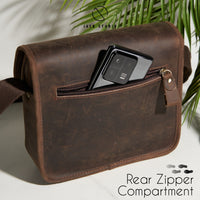 Jack Studio Full Grain Crazy Horse Leather Casual Sling Crossbody Bag With Leather Pouch - BAC 30836 thumbnail