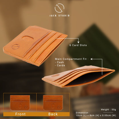 Jack Studio Full Grain Leather Small Card Holder - JWC 30860