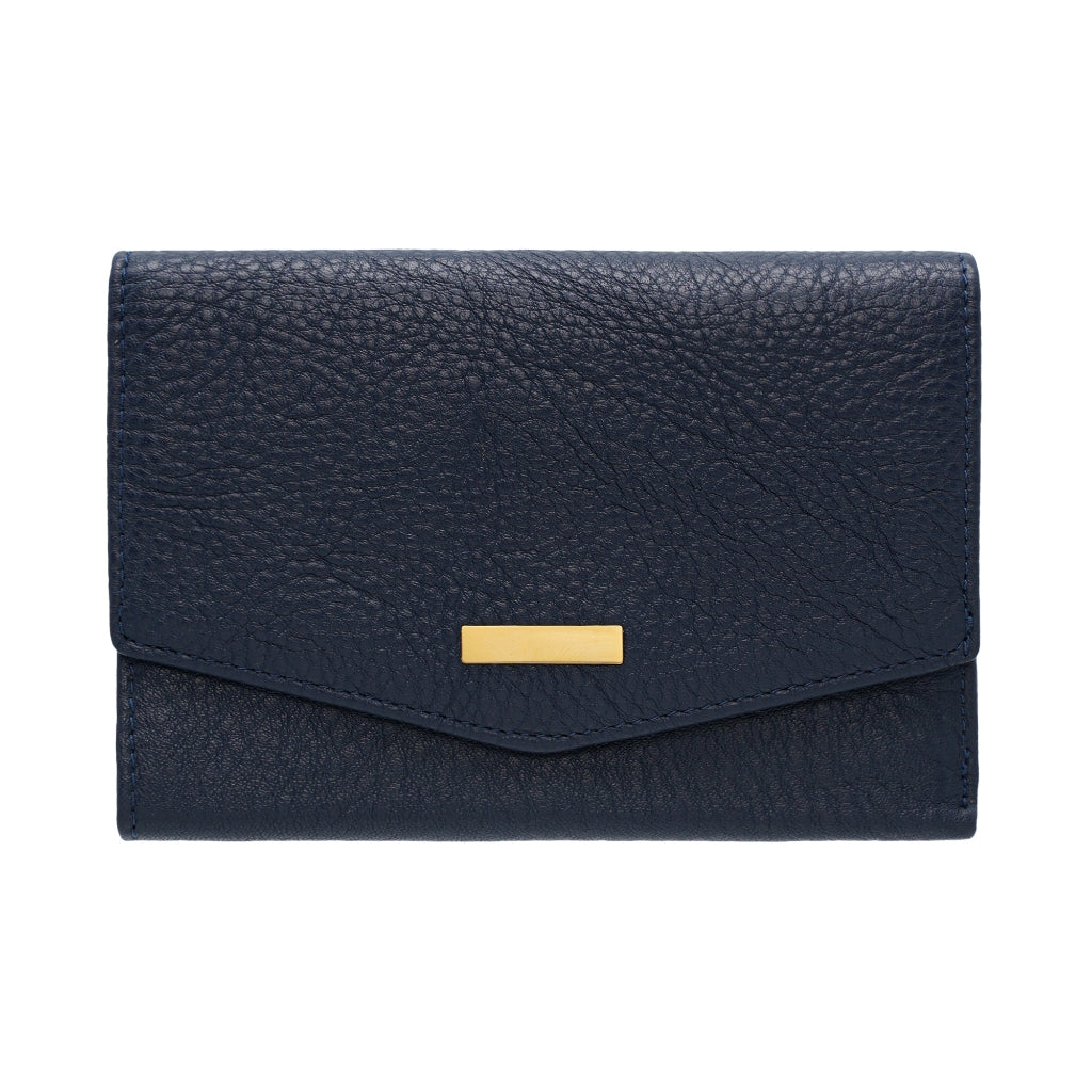 Jack Studio Full Grain Leather Trifold Medium Ladies Wallet Woman Purse with Zipper Coin Pocket - JWB 40553 LT