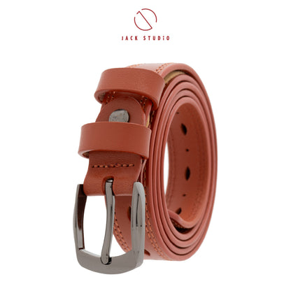 Jack Studio Women’s Leather Belt Ladies Skinny Belt Vintage Casual Thin Belt Waist Belt with Alloy Buckle - BL 2707