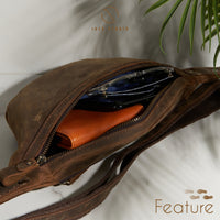 Jack Studio Full Grain Crazy Horse Leather Crossbody Chest Waist Bag - BAC 30834 thumbnail