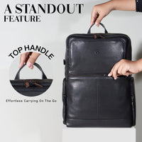 Jack Studio Genuine Cow Leather Bussiness Casual Backpack - BAB 50501 B thumbnail