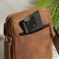 Jack Studio Full Grain Crazy Horse Leather Sling Bag Crossbody Bag Beg Lelaki - BAC 30835 thumbnail