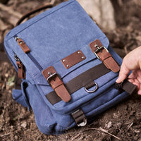 Jack Studio Free Engrave Name Canvas Leather Shoulder Sling Chest Canvas Bag Backpack-BAD 20517 thumbnail