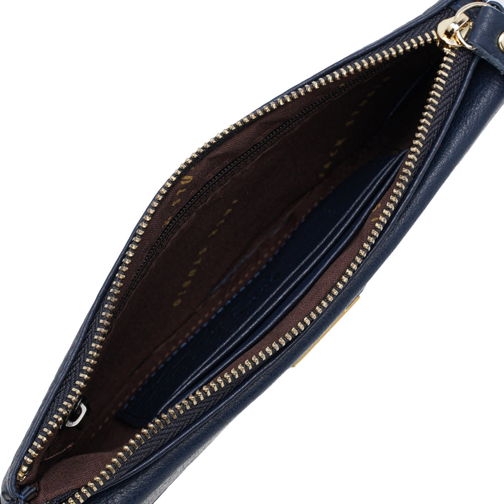 Jack Studio Full Grain Leather Ladies Women Long Zipper Wallet Purse with Snap Button Pocket - JWB 40552 LZ