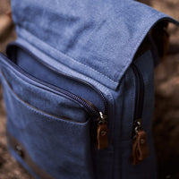 Jack Studio Free Engrave Name Canvas Leather Shoulder Sling Chest Canvas Bag Backpack-BAD 20517 thumbnail