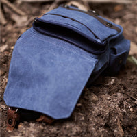 Jack Studio Free Engrave Name Canvas Leather Shoulder Sling Chest Canvas Bag Backpack-BAD 20517 thumbnail