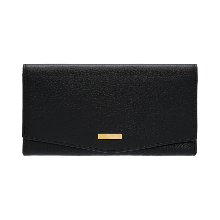 Jack Studio Full Grain Leather Women’s Trifold Long Wallet Purse with Snap Closure - JWB 40551 LT