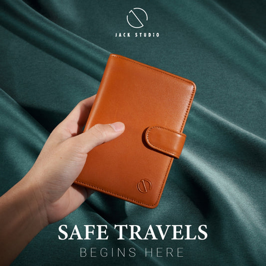 Jack Studio Vegetable Tanned Genuine Cow Leather Passport Cover with Card Slot - JWC 31055