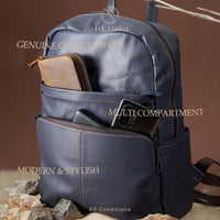 Jack Studio Full Grain Leather Stylish Large Backpack Travel Casual Bag - BAB 30502 thumbnail