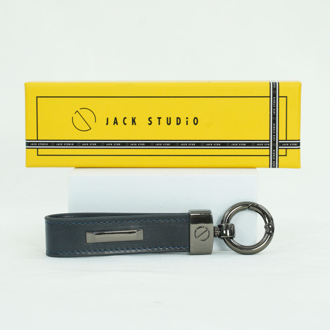 Jack Studio Genuine Cow Leather Men’s Keychain Name Engraving with Gift Box - JS Royal Set 4