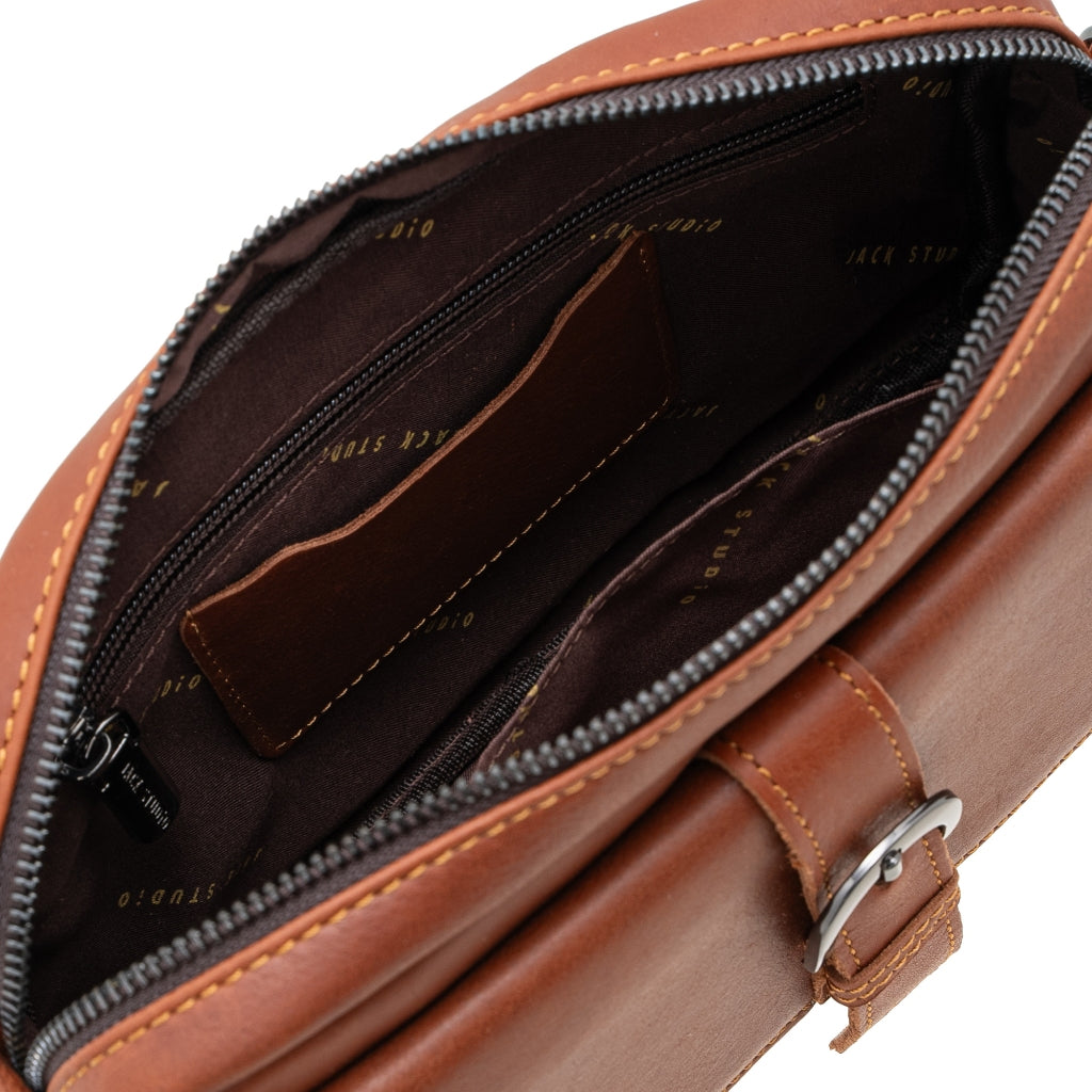 Jack Studio Full Grain Cow Leather Medium Sling Crossbody Buckle Men’s Bag - BAC 40316 - Jack Studio Marketing Sdn Bhd
