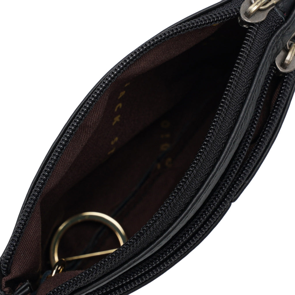 Jack Studio Full Grain Leather Small Coin Pouch Zip Wallet Woman Purse with Keyholder -  JWB 40556 CP