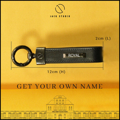 Jack Studio Genuine Cow Leather Men’s Duo Name Engraving Gift Set Box Wallet with Keychain - JS Royal Set 3