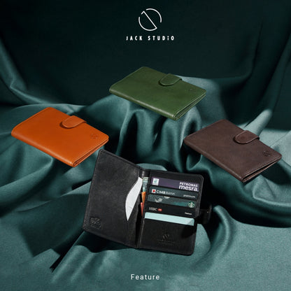 Jack Studio Vegetable Tanned Genuine Cow Leather Passport Cover with Card Slot - JWC 31055