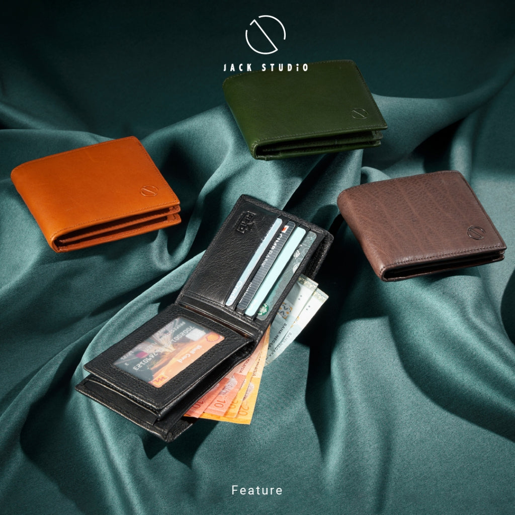 Jack Studio Vegetable Tanned Genuine Cow Leather Bifold Men’s Wallet with Coin Pocket - JWC 31051