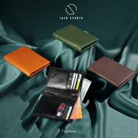 Jack Studio Vegetable Tanned Cow Leather Vertical Wallet with RFID Protection - JWC 31052 thumbnail