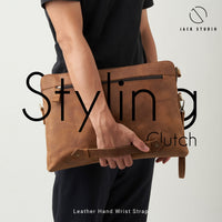 Jack Studio Full Grain Crazy Horse 2-Way Style Sling Crossbody Clutch Bag - BAC 30837 thumbnail
