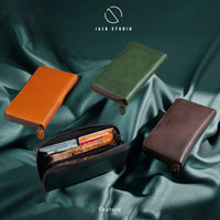 Jack Studio Vegetable Tanned Cow Leather Zipper Long Wallet For Men - JWC 31054 thumbnail
