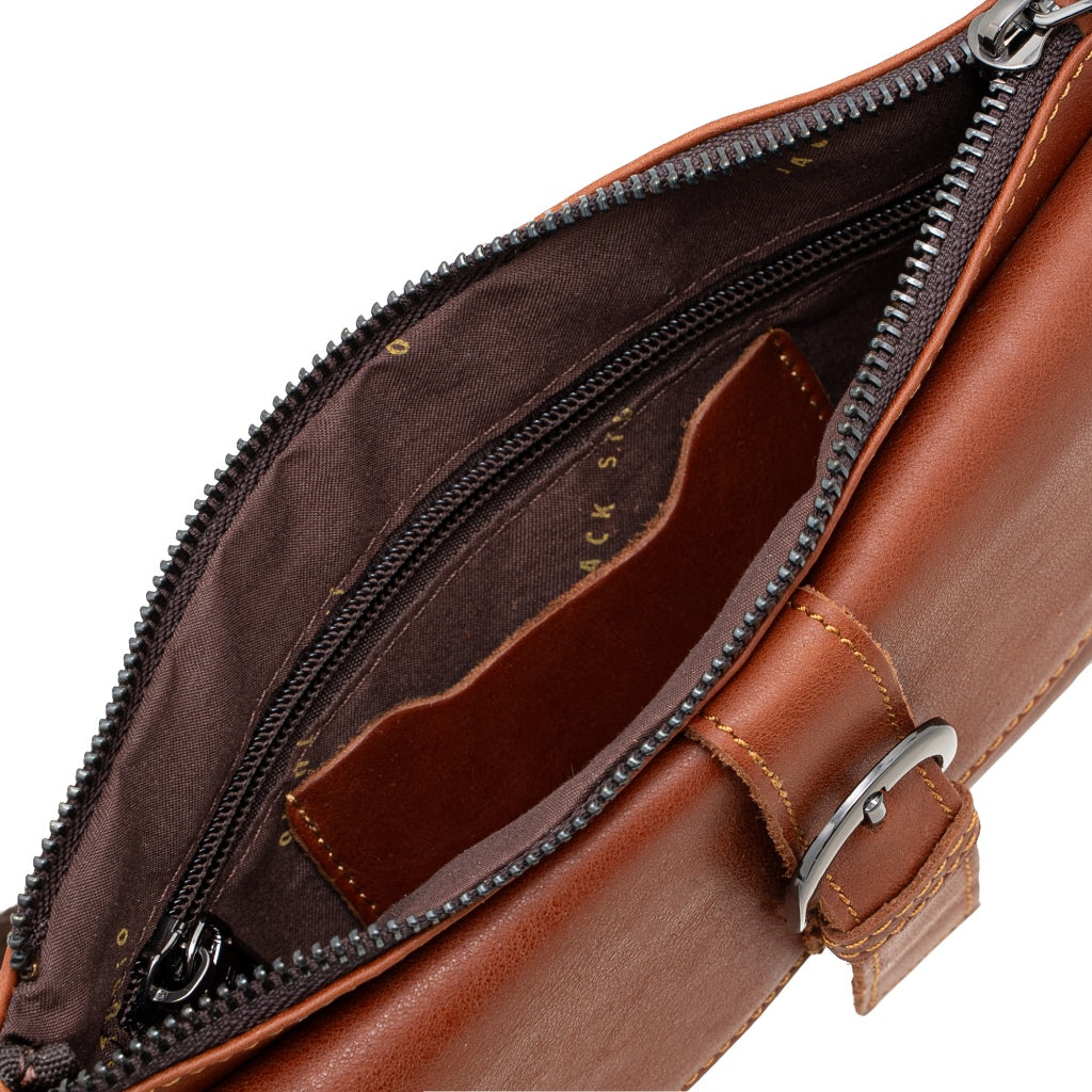 Jack Studio Full Grain Cow Leather Thin Chest Crossbody Waist Pouch Buckle Men’s Bag - BAC 40315 - Jack Studio Marketing Sdn Bhd