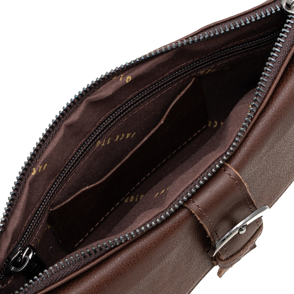 Jack Studio Full Grain Cow Leather Thin Chest Crossbody Waist Pouch Buckle Men’s Bag - BAC 40315 - Jack Studio Marketing Sdn Bhd