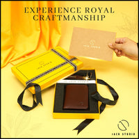 Jack Studio Genuine Cow Leather Men’s 2 Variation Name Engraving Cardholder and Keychain with Gift Box - JS Royal Set 5 thumbnail