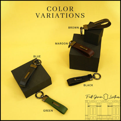 Jack Studio Genuine Cow Leather Men’s Keychain Name Engraving with Gift Box - JS Royal Set 4