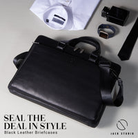 Jack Studio Genuine Cow Leather Bussiness Cassual Sling Briefcase Bag - BAB 30818 thumbnail