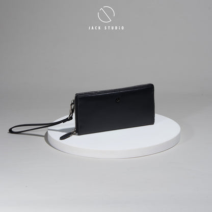 Jack Studio Full Grain Cow Leather Black Long Clutch Wallet Dompet Panjang - BAB 30812 - Jack Studio Marketing Sdn Bhd