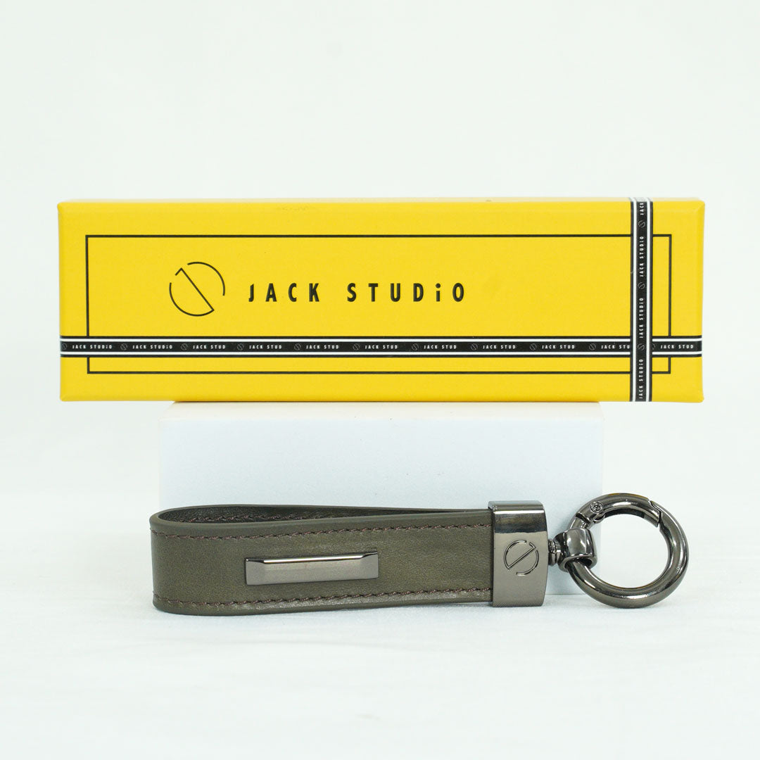Jack Studio Genuine Cow Leather Men’s Keychain Name Engraving with Gift Box - JS Royal Set 4