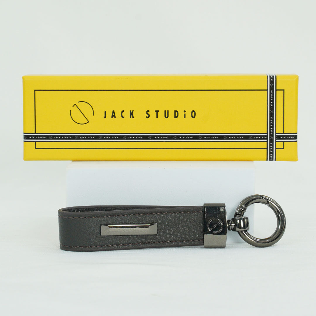 Jack Studio Genuine Cow Leather Men’s Keychain Name Engraving with Gift Box - JS Royal Set 4