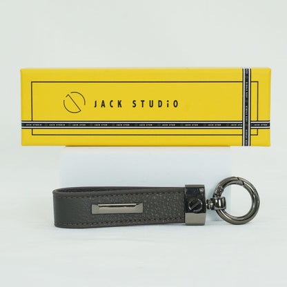 Jack Studio Genuine Cow Leather Men’s Keychain Name Engraving with Gift Box - JS Royal Set 4